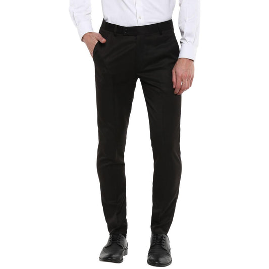 Polyester Blend Solid Slim Fit Mens Formal Trouser