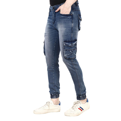 Denim Washed Slim Fit Mens Joggers