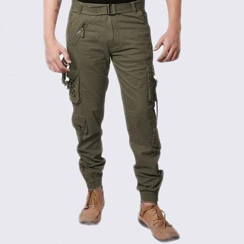 Cotton Solid Cargo Pants for Men