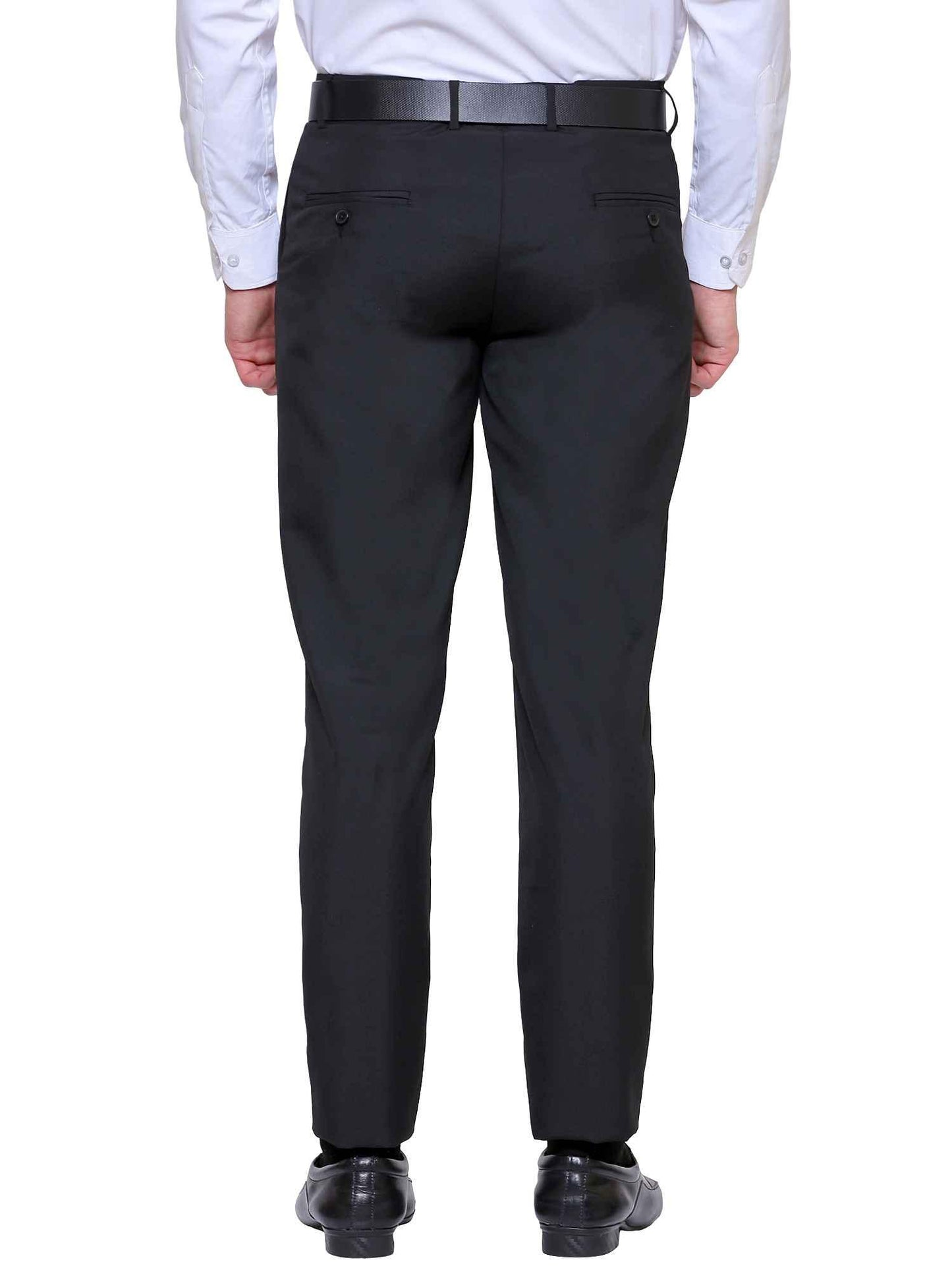 Black Elastic Pant Blend Slim Fit Trouser
