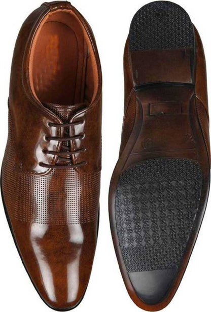 Stylish Brown Lace Up Formal Shoes For Men