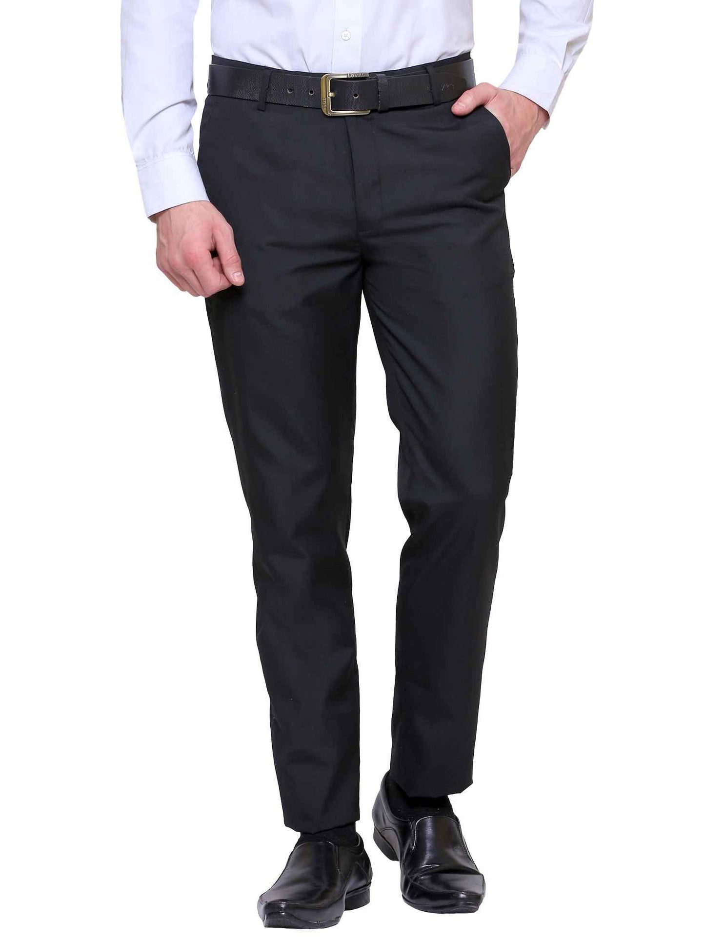 Black Elastic Pant Blend Slim Fit Trouser