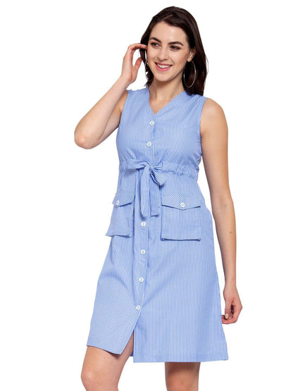 Style Quotient Women's Cotton Solid Drop Waist Dress