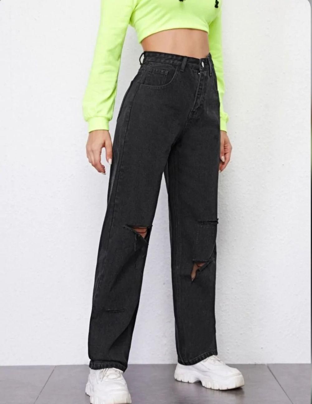 Women's Cotton Denim Straight Flared Jeans