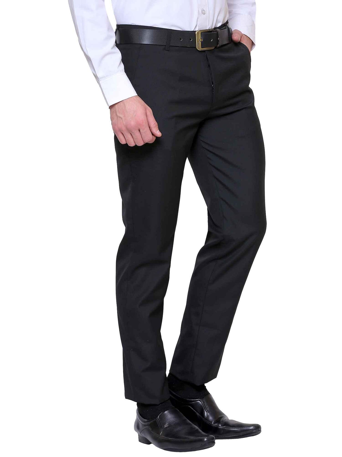 Black Elastic Pant Blend Slim Fit Trouser