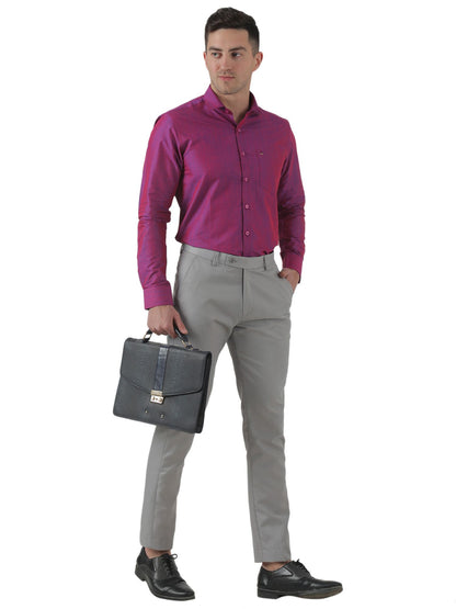 Polyester Blend Solid Slim Fit Mens Formal Trousers