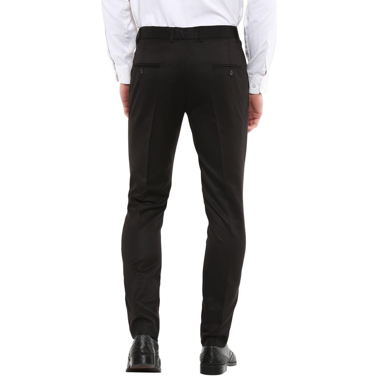 Polyester Blend Solid Slim Fit Mens Formal Trouser