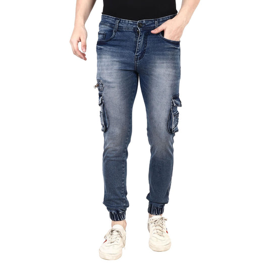 Denim Washed Slim Fit Mens Joggers