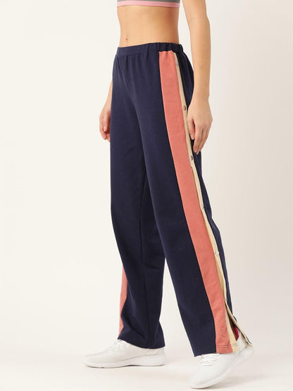 Laabha Women's Poly Cotton Side Stripe Trackpants