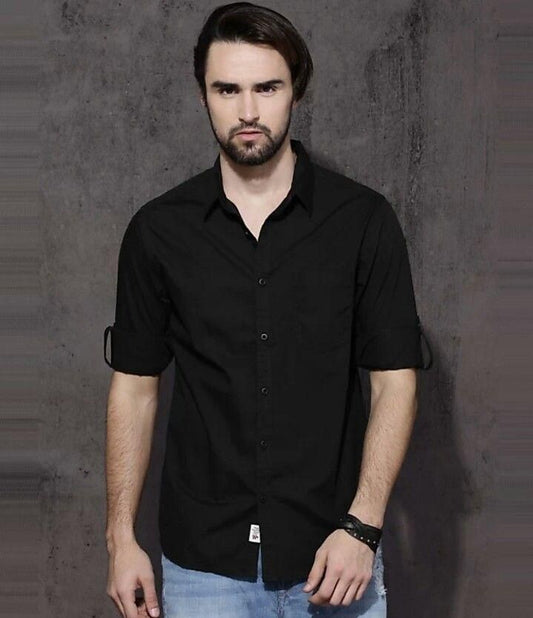 Cotton Solid Full Sleeves Regular Fit Casual Shirt