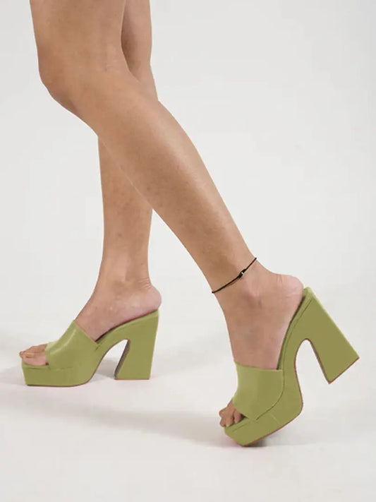 Trendy Women Green Heels