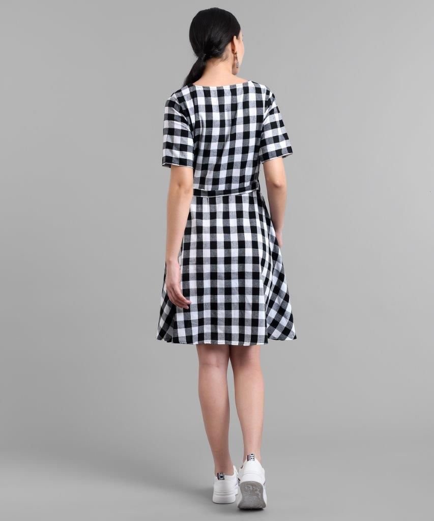 Verve Studio Cotton Check Short Dress