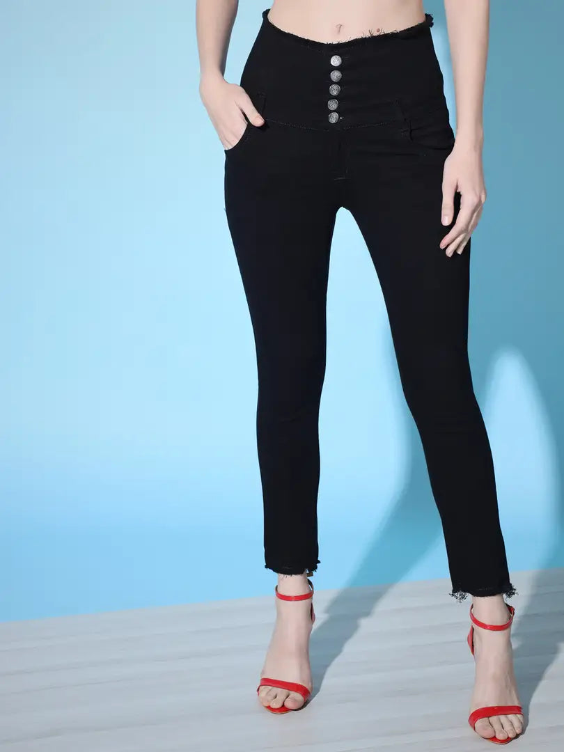 Stylish Black Denim  Jeans For Women