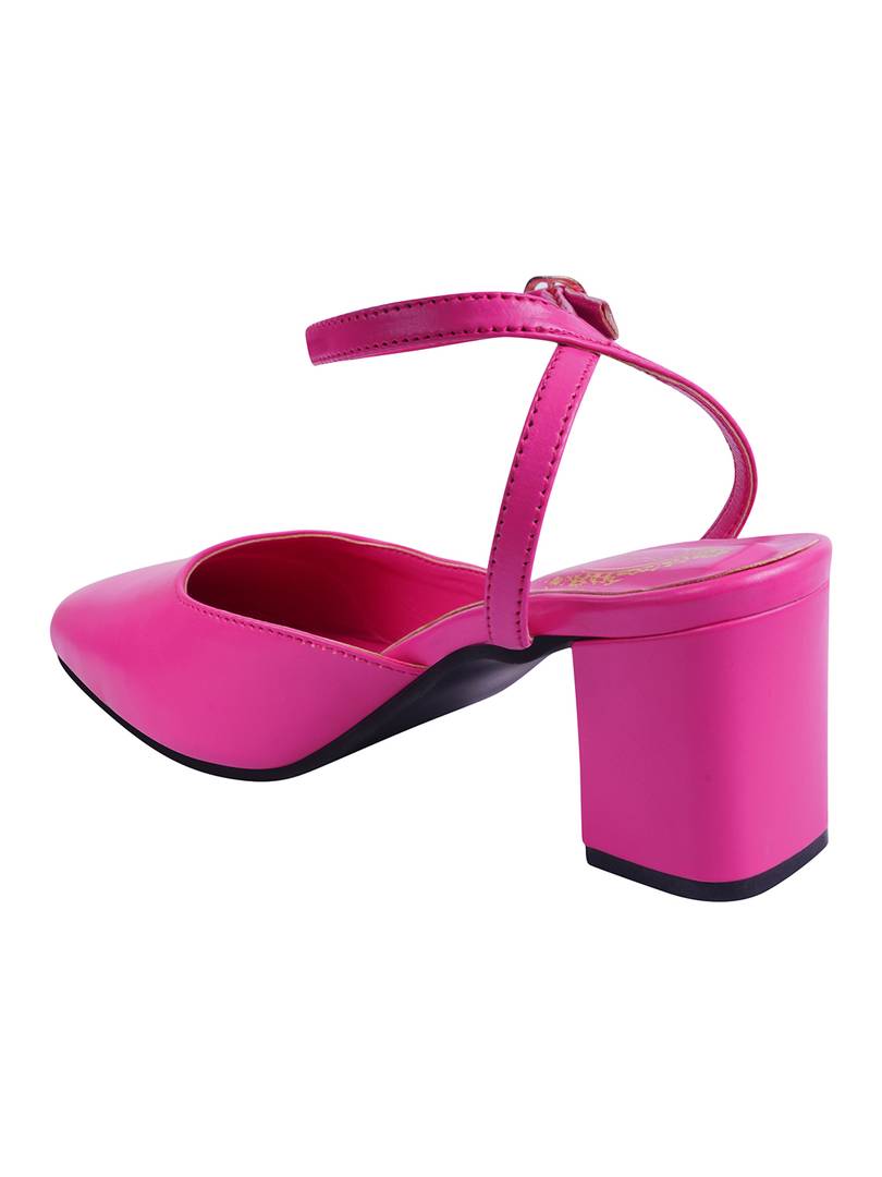 Trendy Stylish Comfortable Hot Pink Heeled Pumps For Women and Girls