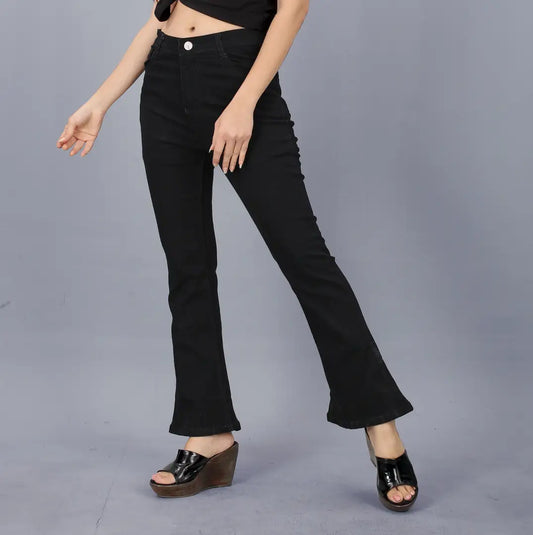Stylish Black Denim Slim Fit Jeans For Women
