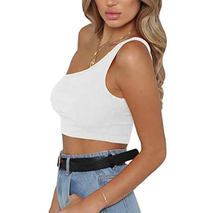 THE BLAZZE Women's Sleeveless Crop Tops Sexy Strappy Tees