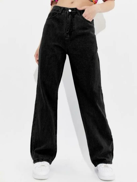 Stylish Black Denim Bootcut Fit Jeans For Women