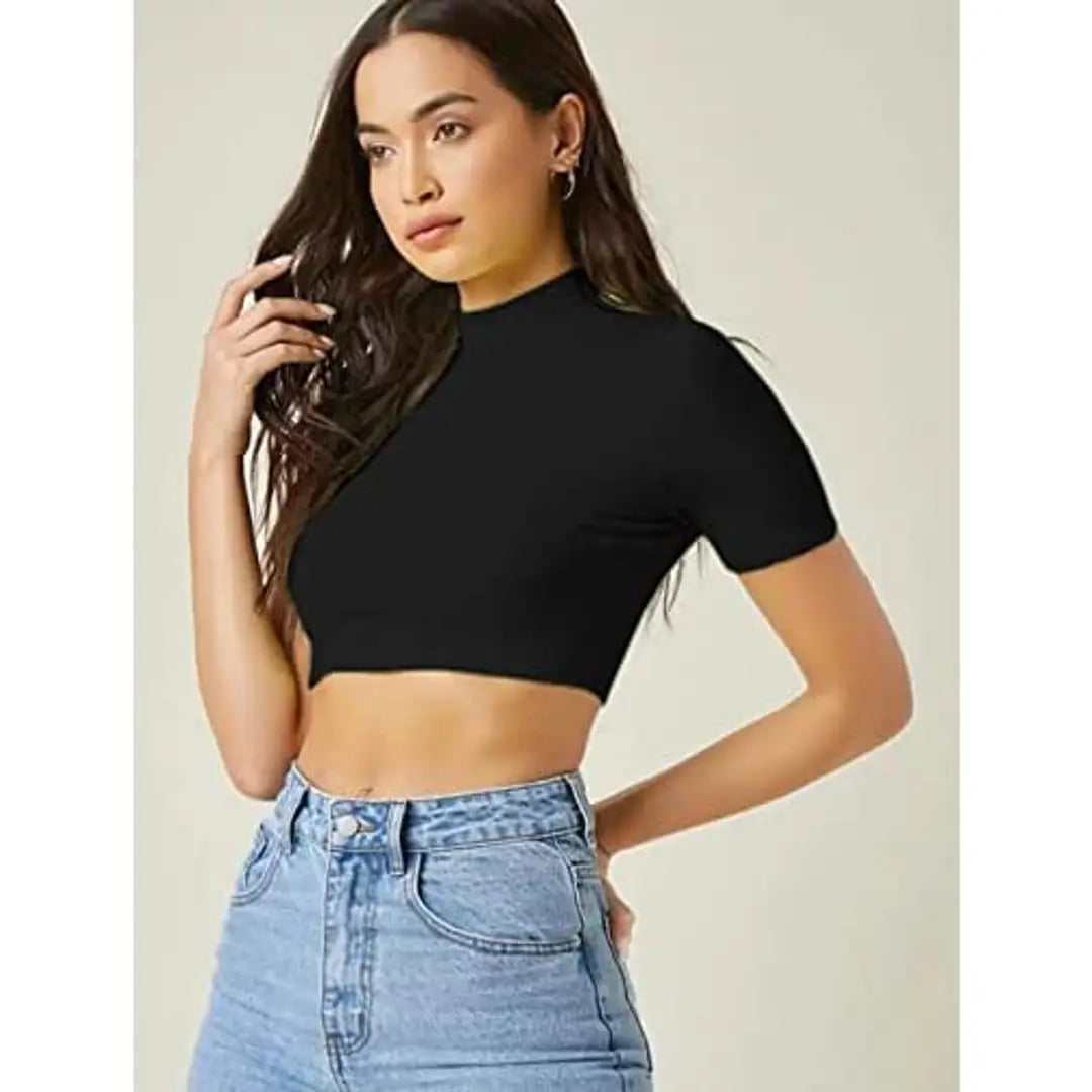 Dream Beauty Fashion Polyester Blend Crop Top (15 Inches)